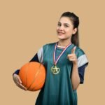 a man holding a basketball