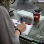 a person working on a machine